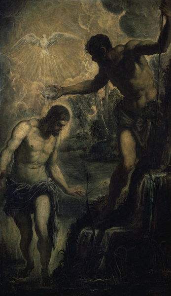 Tintoretto / Baptism of Christ à Jacopo Robusti Tintoretto