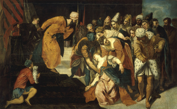 Tintoretto / Esther Faints / Painting à Jacopo Robusti Tintoretto