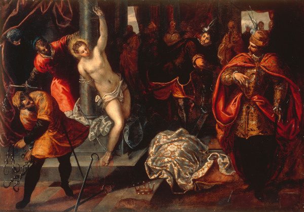 Tintoretto / Flogging of St. Catherine à Jacopo Robusti Tintoretto