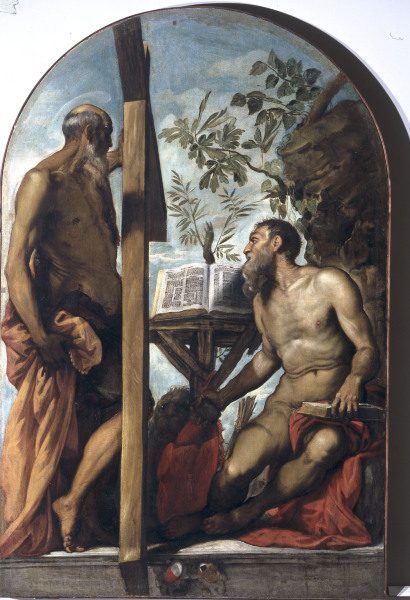 Tintoretto /Andreas & Jerome/ Ptg./ C16 à Jacopo Robusti Tintoretto