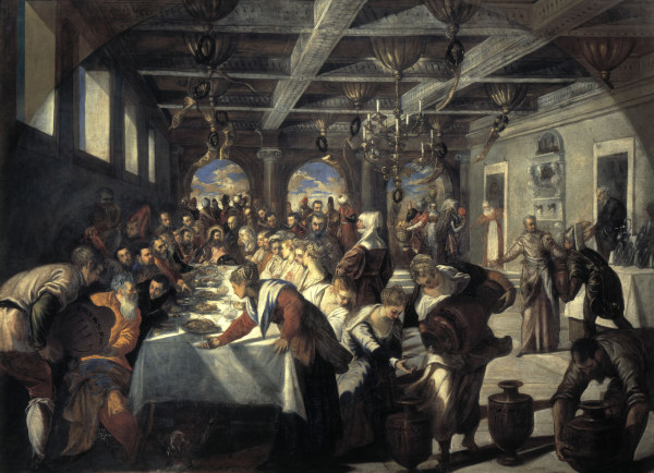 Tintoretto/ Wedding at Cana à Jacopo Robusti Tintoretto