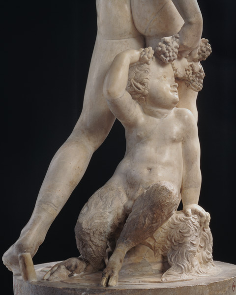 Bacchus, detail of bottom half, sculpture à Jacopo Sansovino