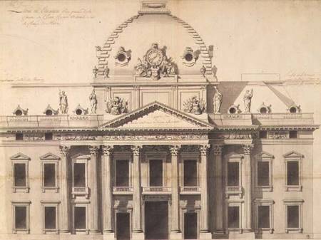 Design for the Ecole Militaire, Paris, 1751 (pen, brush à Jacques-Ange Gabriel