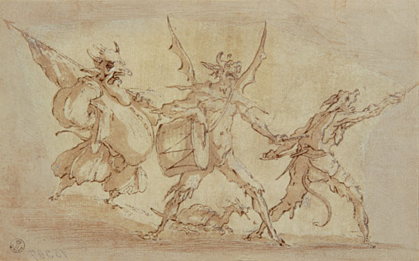Les mousquetaires du diable (crayon & encre sur papier) à Jacques Callot