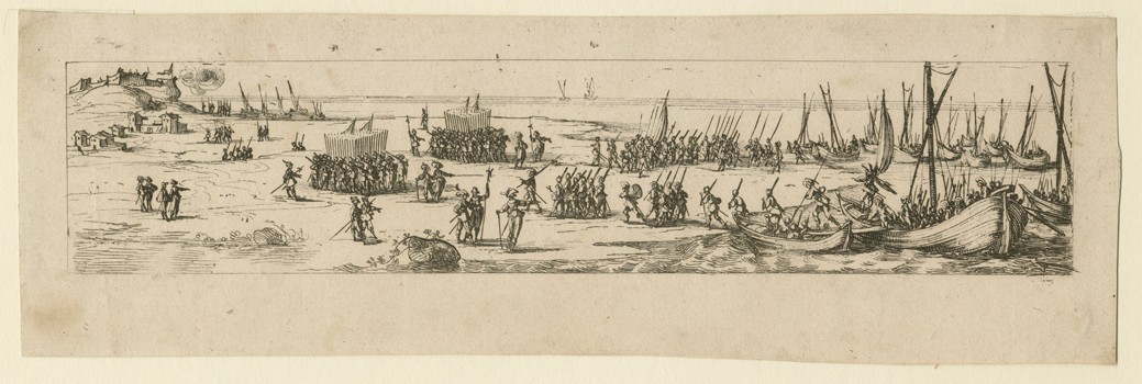 Landing of troops at the siege of La Rochelle à Jacques Callot