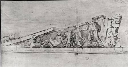 Study of the frieze from a pediment of the Parthenon à Jacques Carrey