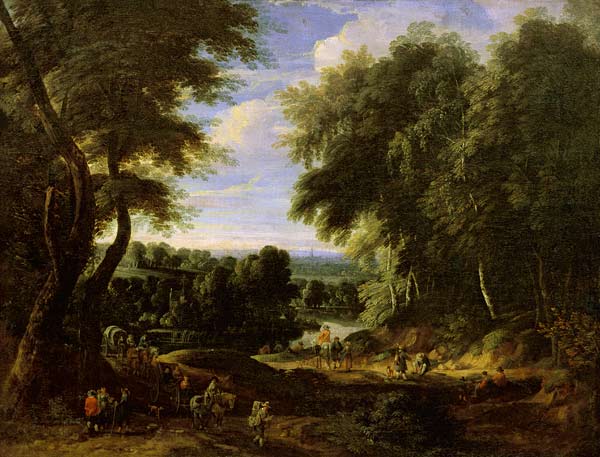 The Road to Boitsfort from Auderghem and the Ten Reuken Pond à Jacques d' Arthois