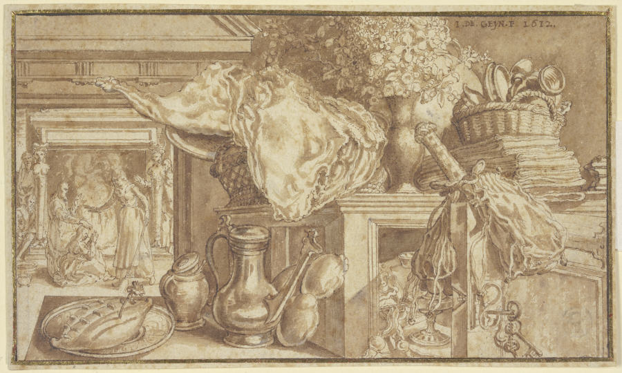 A kitchen still life à Jacques de Gheyn II