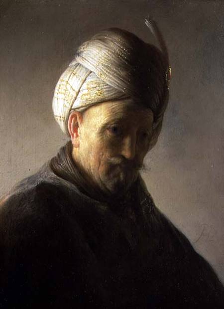 Portrait of a man in a turban à Jacques des Rousseaux
