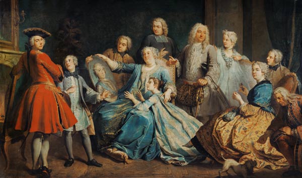 Madame Mercier (1683-1750) Surrounded by her Family à Jacques Dumont