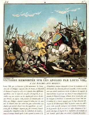 Victory Gained Over the English by Louis VIII (1187-1226) at La Roche aux-Moines, engraved by Jean B à Jacques Francois Joseph Swebach