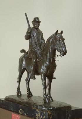 The Duke of Aumale on horseback (bronze)