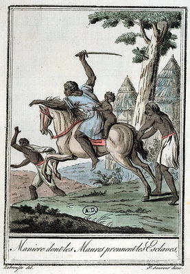 How the Moors capture their slaves, from 'Encyclopedie des Voyages', 1796 (coloured engraving) à Jacques Grasset de Saint-Sauveur