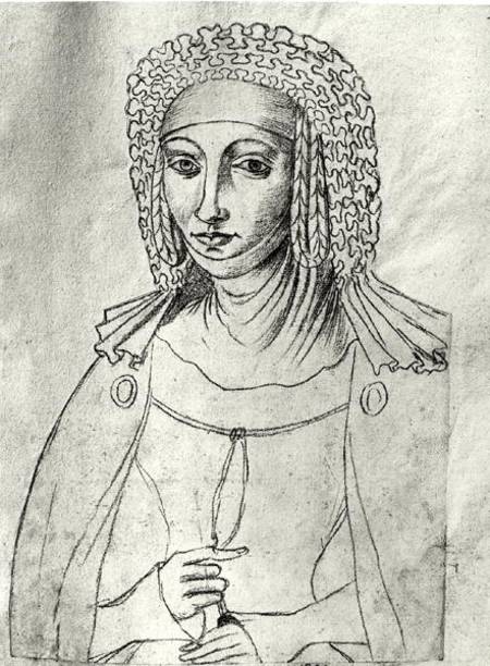 Ms.266 fol.53 Marguerite de France (1310-82), from 'Recueil d'Arras' à Jacques Le Boucq