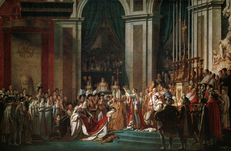 Le sacre de Napoleon à Jacques Louis David