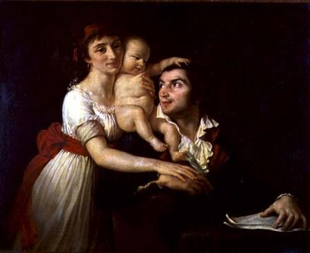 Camille Desmoulins (1760-94) his wife Lucile (1771-94) and their son Horace-Camille (1792-1825) à Jacques Louis David