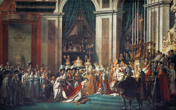 Le couronnement de Napoléon à Notre-Dame de Paris, le 2 décembre 1804 à Jacques Louis David
