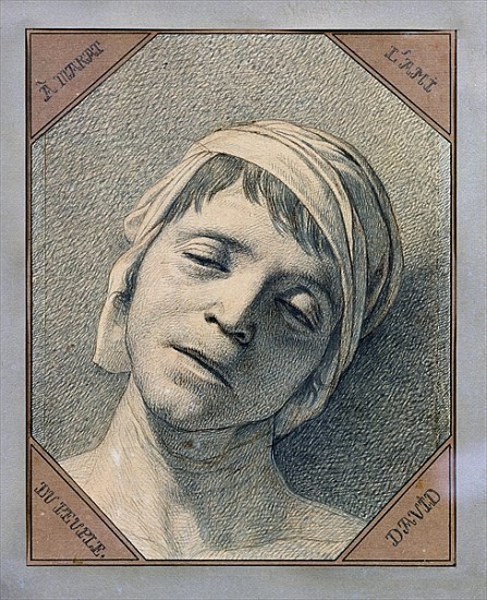 Head of Marat à Jacques Louis David