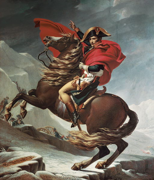 Napoleon Crossing the Alps à Jacques Louis David