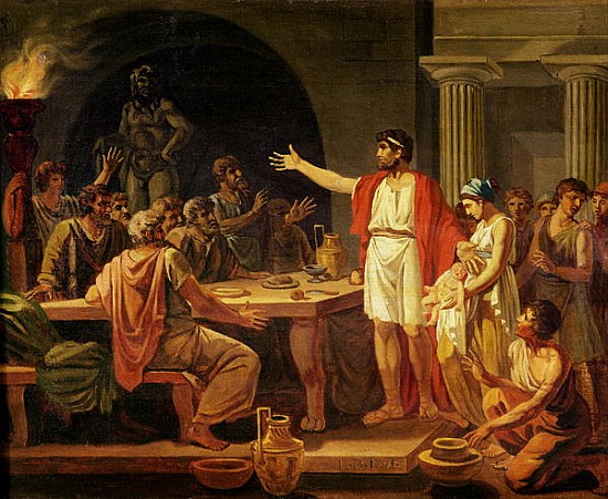 Study for Lycurgus Showing the Ancients of Sparta their King à Jacques Louis David