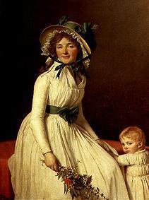 portrait de madame Sérizat avec leur fils