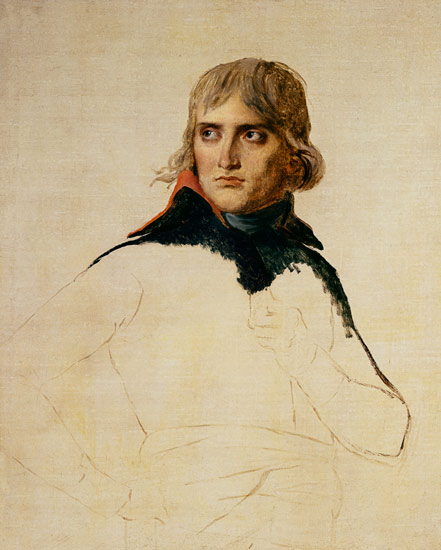 Unfinished portrait of General Bonaparte (1769-1821) à Jacques Louis David