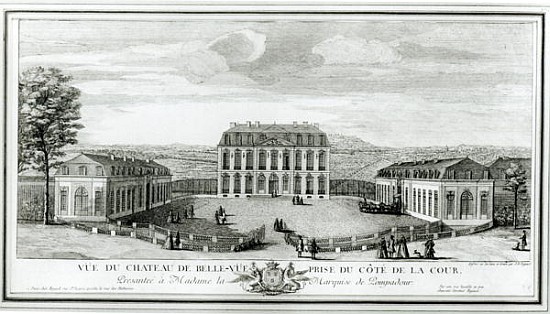 View of the Courtyard Facade of the Bellevue Castle, c.1750 à Jacques Rigaud