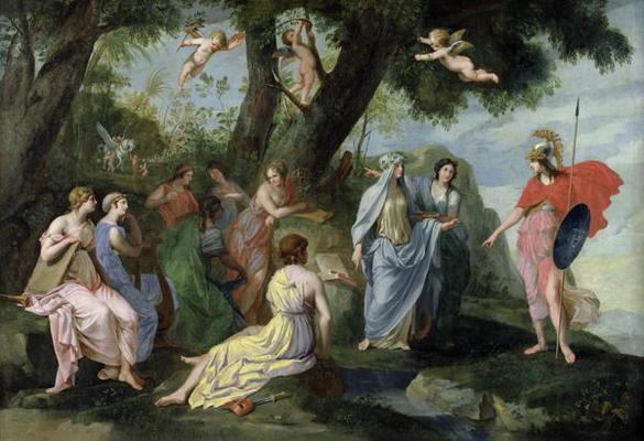 Minerva with the Muses (oil on canvas) à Jacques Stella
