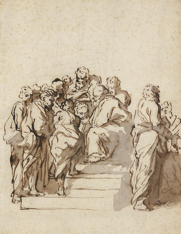 Sokrates im Kreise seiner Schüler à Jacques van Schuppen