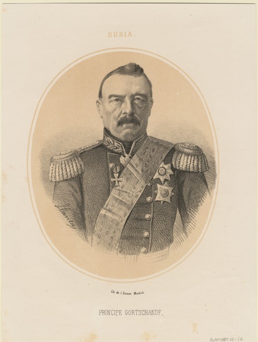 Portrait of Prince Mikhail Dmitrievich Gorchakov (1795-1861) à Jacques Francois Gauderique Llanta