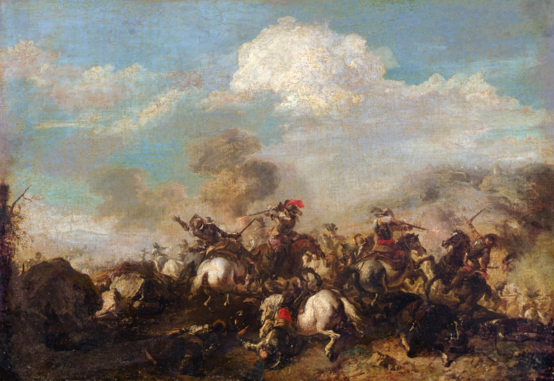 Combat of the Cavalry à Jacques (Le Bourguignon) Courtois