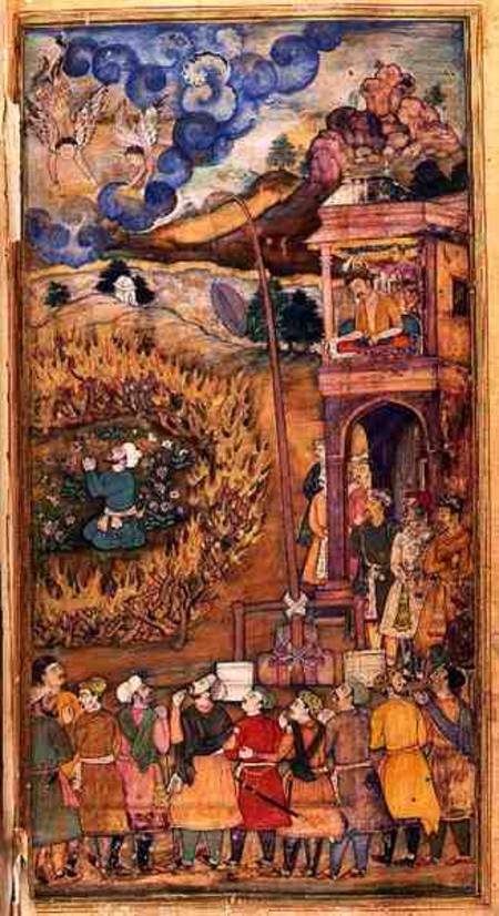 Ibrahim Khalil Praying Within a Circle of Blazing Logs, from the Hadiqat Al-Haqiqat (The Garden of T à Jaganath
