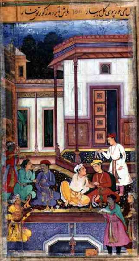 Young Prince Presiding Over a Drinking Party, from the manuscript of Hadiqat Al-Haqiqat (The Garden à Jaganath