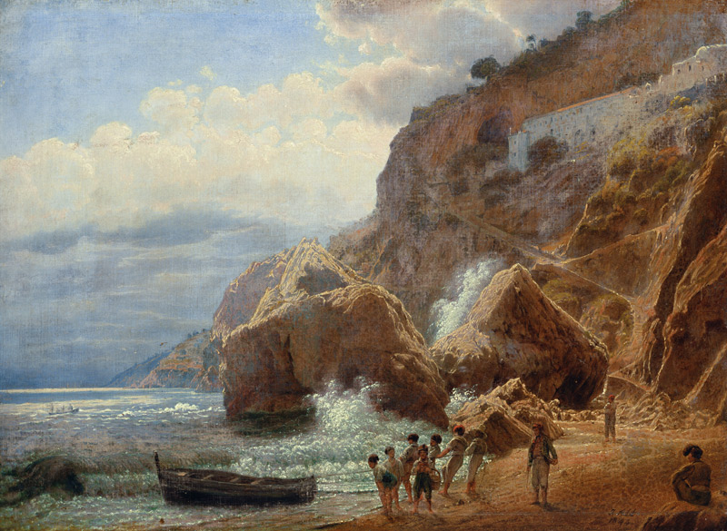 Italian Coastal Landscape à Jakob Alt