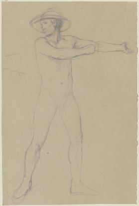 Male nude with hat