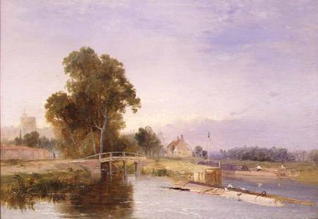 Barge by Lock Gate, Windsor Beyond à James Baker Pyne
