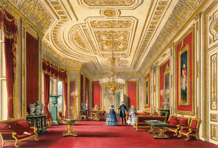 The Crimson Drawing Room, Windsor Castle à James Baker Pyne