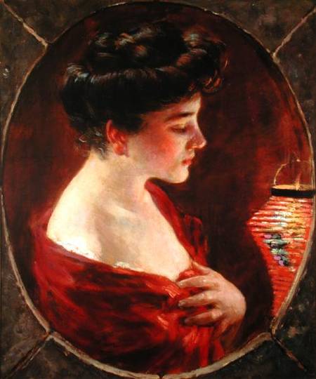Woman with Japanese Lantern à James Carroll Beckwith