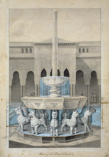 Fountain in the Court of the Lions, Alhambra, from 'The Arabian Antiquities of Spain' à James Cavanagh Murphy