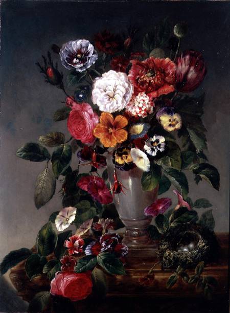 Still Life of Various Flowers in an Urn à James Charles Ward