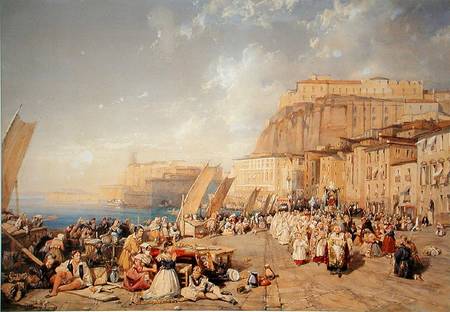 Procession on the Feast of Corpus Christi, Naples  on à James Duffield Harding