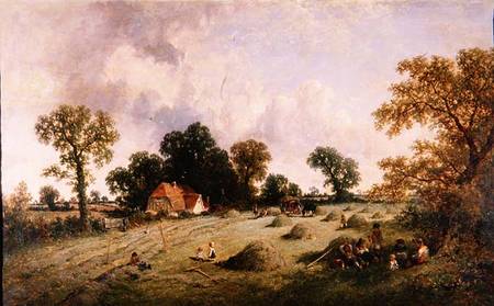Haymaking in Hampshire à James Edwin Meadows