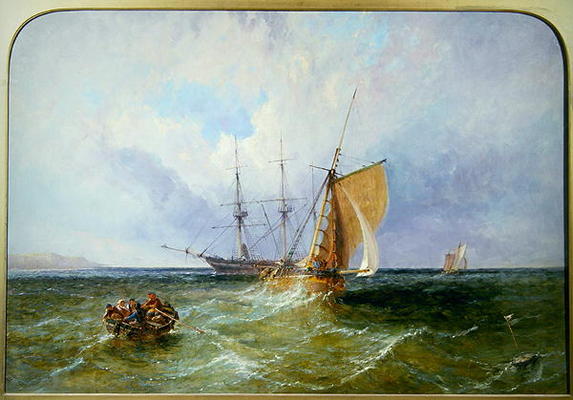 Shipping off the Coast, 1871 (oil on canvas) à James Edwin Meadows