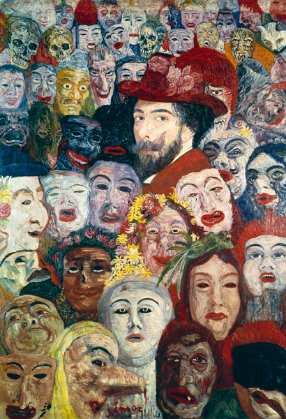 My Portrait Surrounded by Masks, 1899  (see also 170289 & 188976) à James Ensor