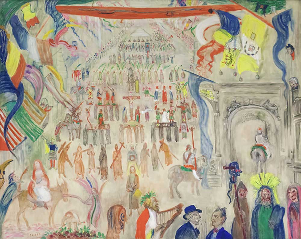 The Procession of the Penitents, Veurne, 1913 à James Ensor