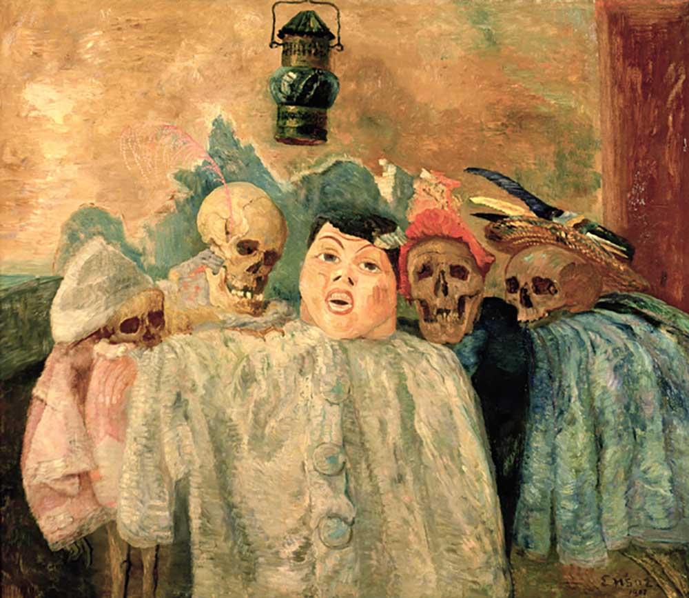 Pierrot and Skeletons, 1907 à James Ensor