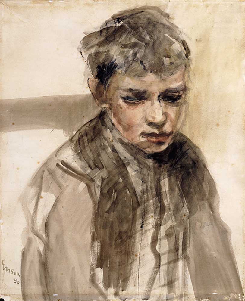 Study of a Young Boy; Etude de Jeune Garcon, 1890 à James Ensor