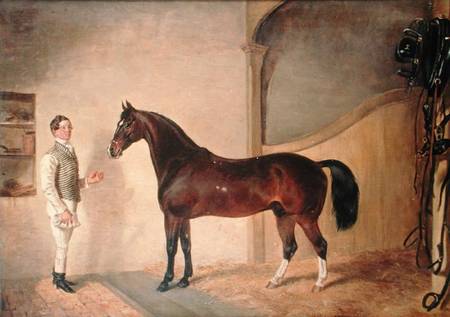 Groom with Hunter on Tredegar Estate, Monmouthshire à James Flewitt Mullock