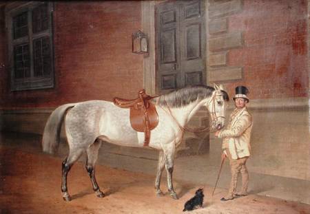 Lady Rosamund's Mare with Head Groom at Tredegar House, Newport à James Flewitt Mullock