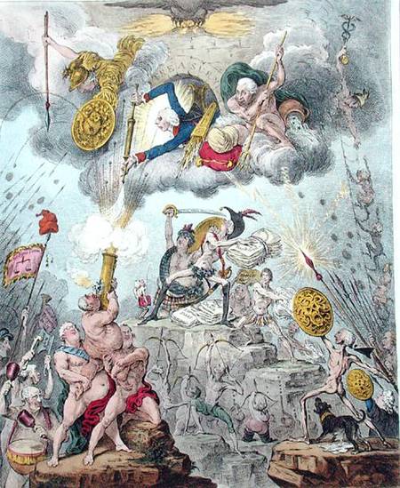 Confederated Coalition, or The Giants Storming Heaven, published by Hannah Humphrey in 1804 (etching à James Gillray